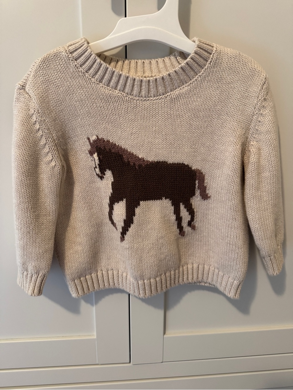 Little Planet by Carters organic baby horse sweater, size 9 months